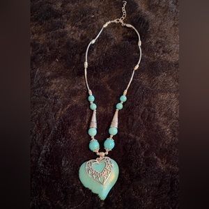 Turquoise and silver necklace